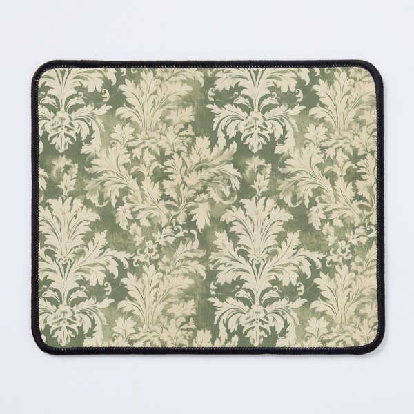 Item preview, Christmas Damask Regency Core Aesthetic in Shades of Sage Green and Cream designed and sold by MimsTees.