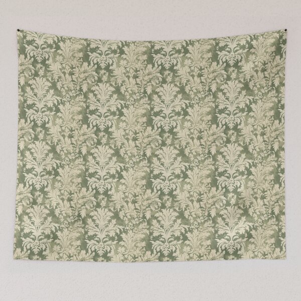 Item preview, Christmas Damask Regency Core Aesthetic in Shades of Sage Green and Cream designed and sold by MimsTees.