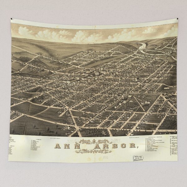 Item preview, Ann Arbor, Michigan (1880) designed and sold by allhistory.