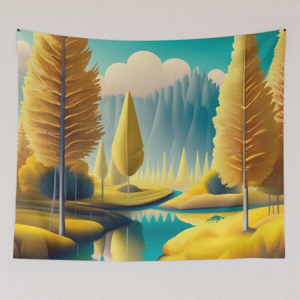 Item preview, Golden Dreams: Surreal Yellow Forest designed and sold by WhimsyRealm.