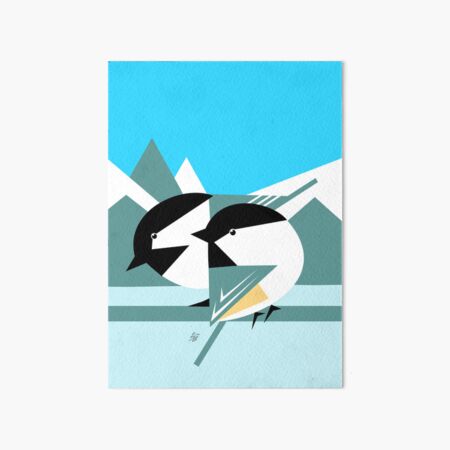 Geometric Abstract Chickadee Art Art Board Print