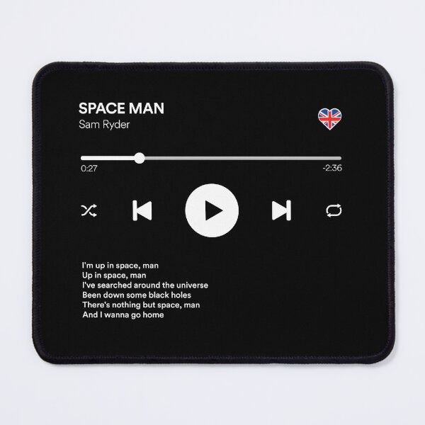 Item preview, SPACE MAN - Sam Ryder - Eurovision 2022 - United Kingdom / Media Player Interface Mockup designed and sold by Vision-Tees.