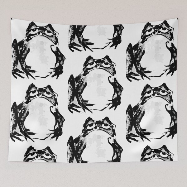 Item preview, Bold Inky Vibes: Getsujus Intensified Black Grumpy Frog designed and sold by EmeraldeaArt.