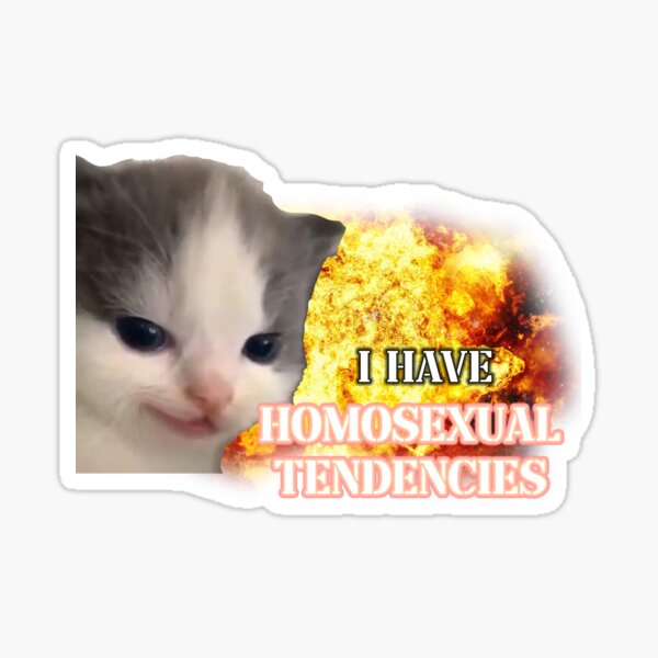Item preview, i have homosexual tendencies evil kitty meme designed and sold by InMyMentalEra.