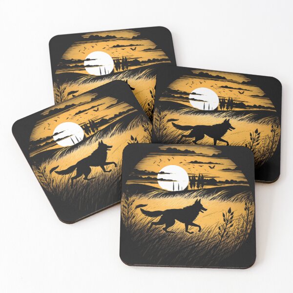 Item preview, The adventurous walk of a wolf at sunset designed and sold by EternalDelight1.