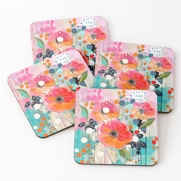 Item preview, Colorful Watercolor Abstract Flowers Art designed and sold by GulDesignCo.