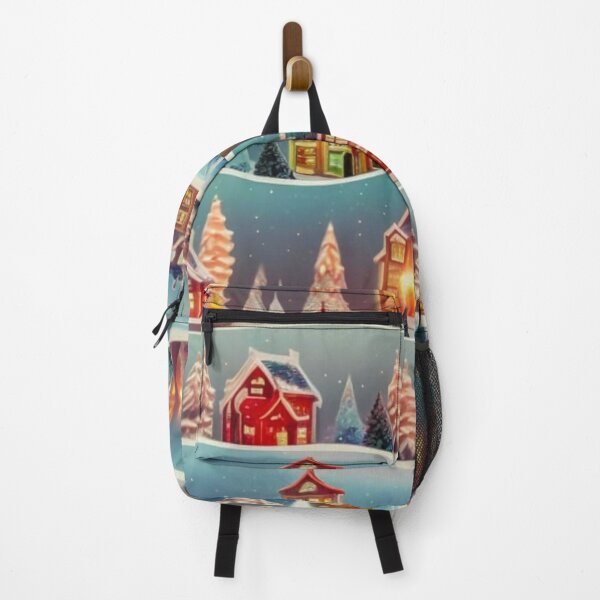 Item preview, Christmas Town - Winter Christmas Village - Houses Pattern - Icy Blue - Joyeux Noel - In Vintage Soft Pastel Color Watercolor Painting designed and sold by MyArt23.