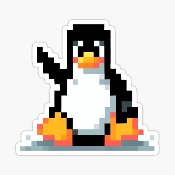 Item preview, Pixel Linux Tux Saying Hi designed and sold by CutePlanetEarth.