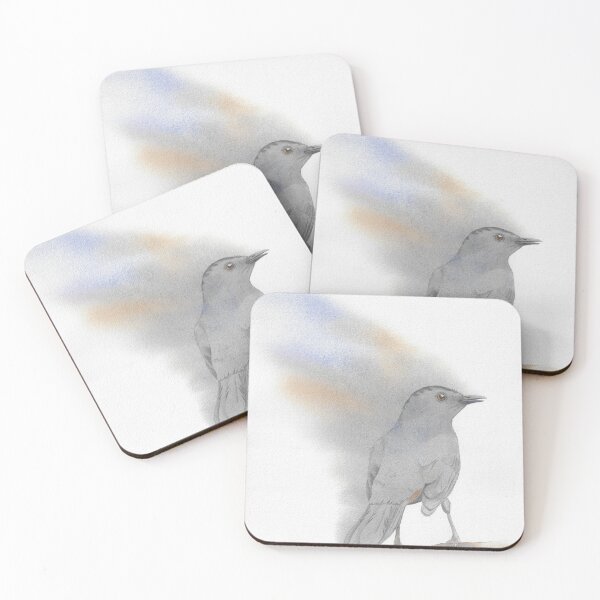 Item preview, Grey catbird watercolor bird portrait designed and sold by L'Atelier Oranjade.