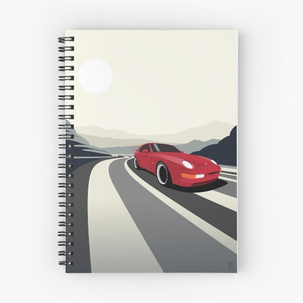 Item preview, Red Porsche 968 Illustration Desert Track Poster designed and sold by blackdogshop.