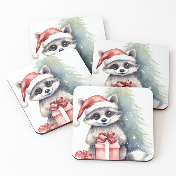 Item preview, Snowy Raccoon Surprise designed and sold by cute-animals99.