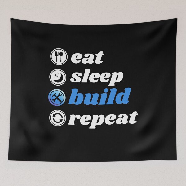 Item preview, Cool Eat Sleep Build Repeat quote, Building Blocks Bricks Master Builder designed and sold by Modren-design.