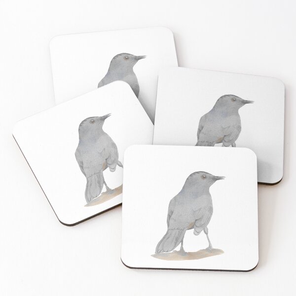 Item preview, gray Grey catbird watercolor bird portrait designed and sold by L'Atelier Oranjade.