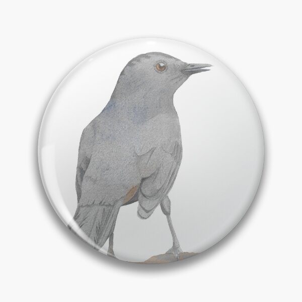 Item preview, gray Grey catbird watercolor bird portrait designed and sold by L'Atelier Oranjade.