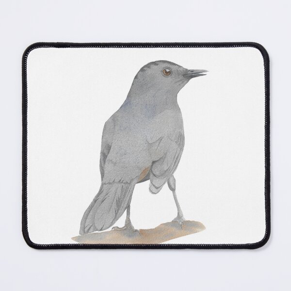 Item preview, gray Grey catbird watercolor bird portrait designed and sold by L'Atelier Oranjade.
