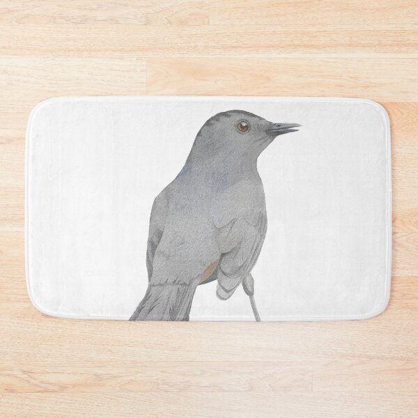 Item preview, gray Grey catbird watercolor bird portrait designed and sold by L'Atelier Oranjade.