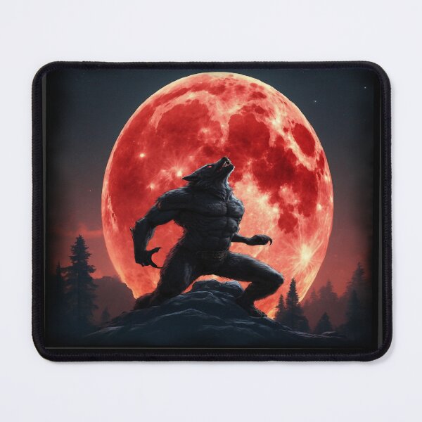 Item preview, A werewolf howling fiercely under a bloody moon designed and sold by Ozeller2.