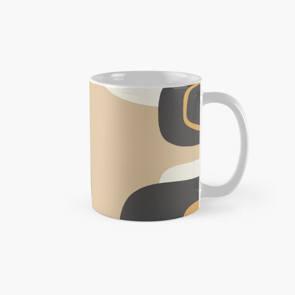Item preview, Mid Century Modern Retro Abstract Pattern Muted Charcoal and Ochre Beige designed and sold by kierkegaard.
