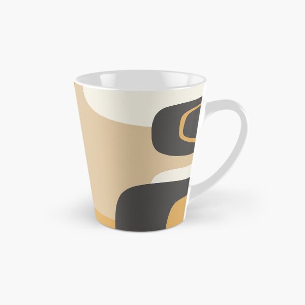 Item preview, Mid Century Modern Retro Abstract Pattern Muted Charcoal and Ochre Beige designed and sold by kierkegaard.