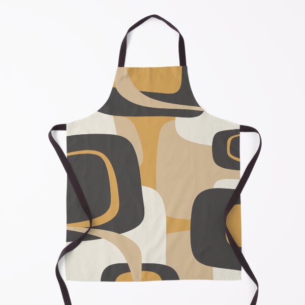 Item preview, Mid Century Modern Retro Abstract Pattern Muted Charcoal and Ochre Beige designed and sold by kierkegaard.