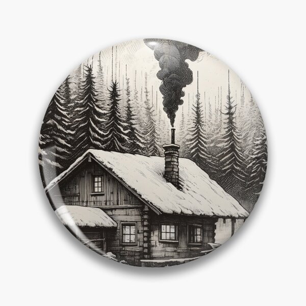 Item preview, Secluded Cabin in Winter Forest designed and sold by PictorialWhimsy.