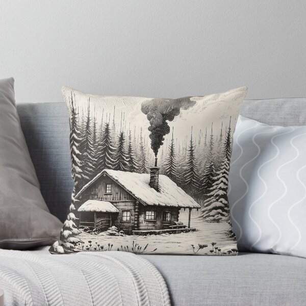 Item preview, Secluded Cabin in Winter Forest designed and sold by PictorialWhimsy.