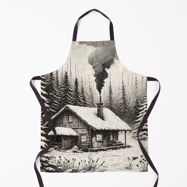 Item preview, Secluded Cabin in Winter Forest designed and sold by PictorialWhimsy.