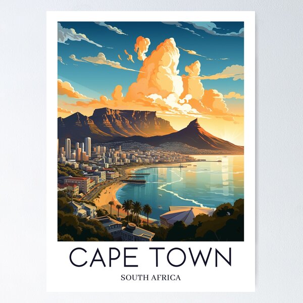 Item preview, A Pop Art Travel Print of Cape Town - South Africa  designed and sold by StudioRedKoala.