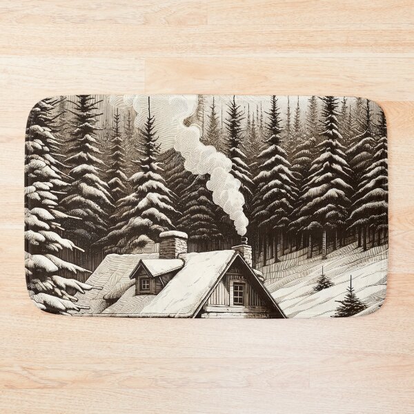 Item preview, Winter Silence at Mountain Cabin designed and sold by PictorialWhimsy.