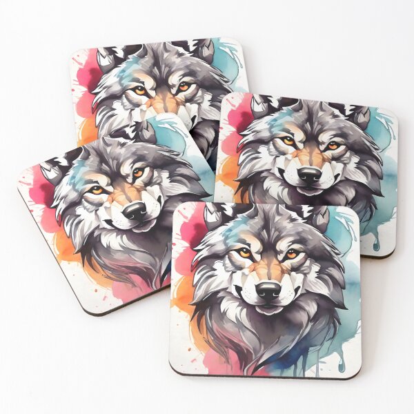 Item preview, strong colorful wolf logo designed and sold by RAILGUNWII.