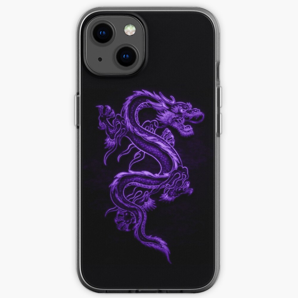 Purple Chinese Dragon Snake Personalised iPhone Case Cover Samsung Black White Harajuku Kawaii Vintage Kpop Art Y2K Retro 90s Aesthetic