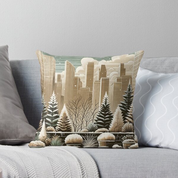 Item preview, Winter Garden Haven Amidst Skyscrapers designed and sold by PictorialWhimsy.