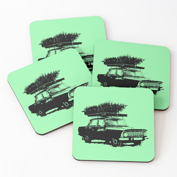 Item preview, Christmas Tree on Top of Vintage Car designed and sold by Spindriftmerch.