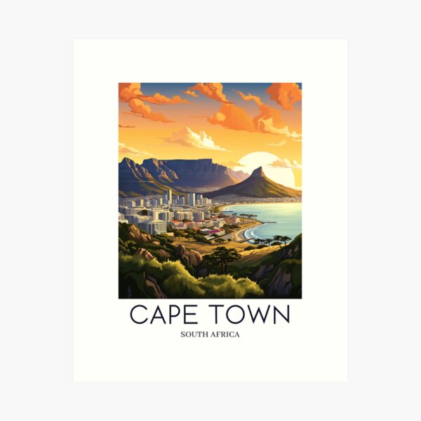 Item preview, A Pop Art Travel Print of Cape Town - South Africa  designed and sold by StudioRedKoala.