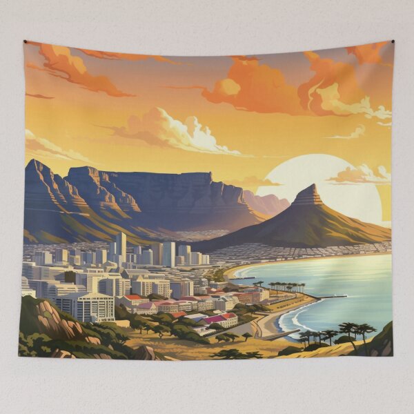 Item preview, A Pop Art Travel Print of Cape Town - South Africa  designed and sold by StudioRedKoala.