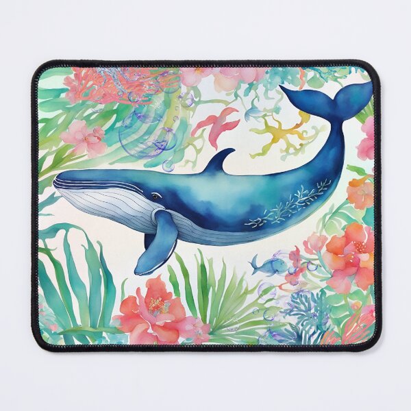 Item preview, Whale in a coral reef watercolor designed and sold by SophieClimaArt.