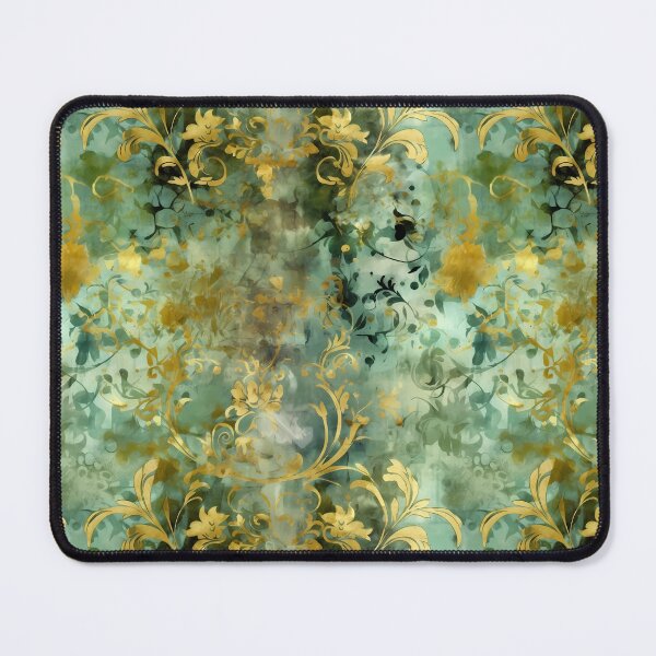 Item preview, Sage Green and Gold Grunge Damask Textile Pattern Regency Core Aesthetic  designed and sold by MimsTees.