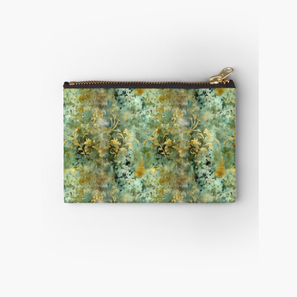 Item preview, Sage Green and Gold Grunge Damask Textile Pattern Regency Core Aesthetic  designed and sold by MimsTees.