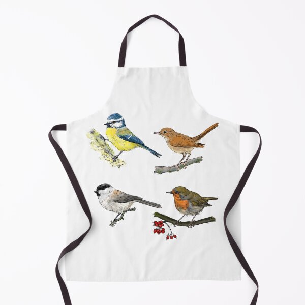 Item preview, four European songbirds white background designed and sold by yaoyao-friends.