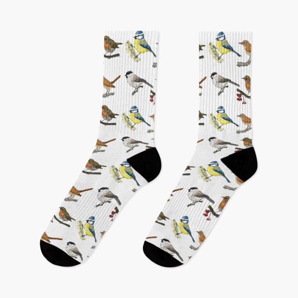 Item preview, four European songbirds white background designed and sold by yaoyao-friends.