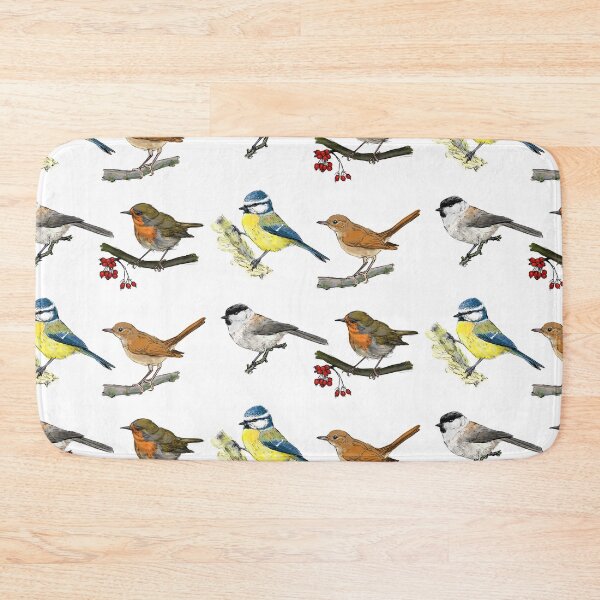 Item preview, four European songbirds white background designed and sold by yaoyao-friends.