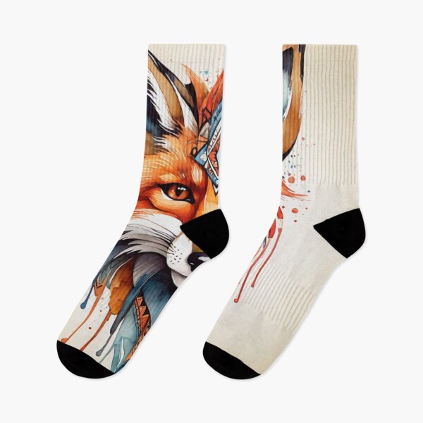Item preview, Fox tribal watercolor designed and sold by shokA Design.