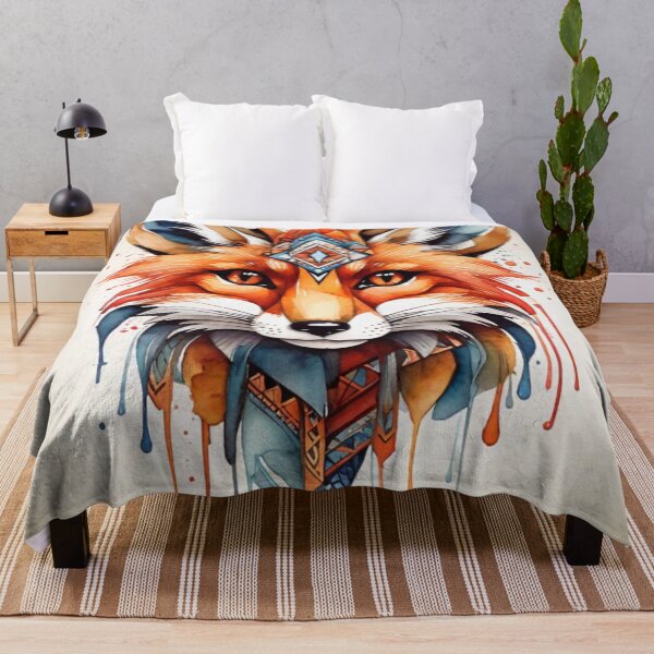 Item preview, Fox tribal watercolor designed and sold by shokA Design.