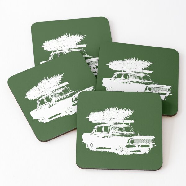 Item preview, Christmas Tree on Top of Vintage Car designed and sold by Spindriftmerch.