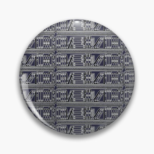 Item preview, Ink & Intuition: Book Shelves Pattern in Dark Blue Background designed and sold by IraNiva.