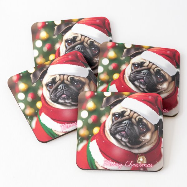 Item preview, Merry Christmas pug designed and sold by DreamistStore.