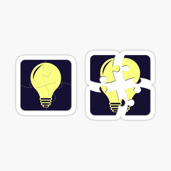 Item preview, Puzzles with a yellow lightbulb. Bright creative idea brainstorming concept.  designed and sold by NataliaVVV.
