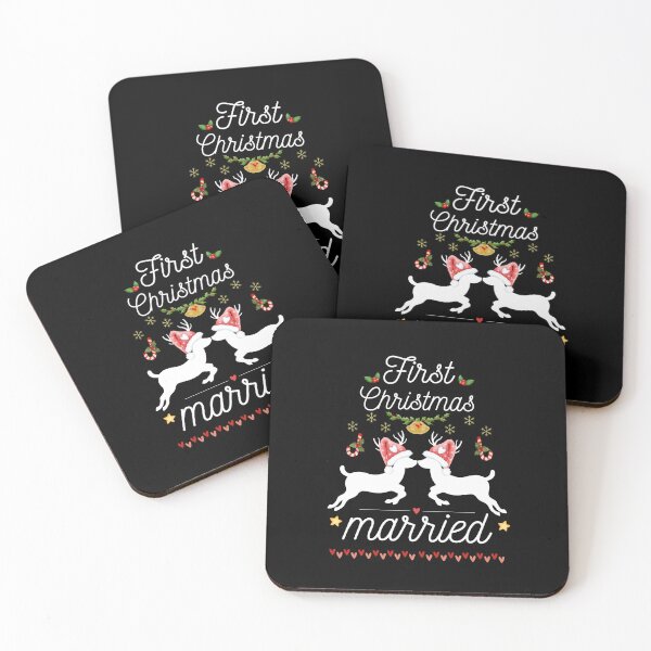 Item preview, First Christmas Married, Cute Gift for Wife or Husband designed and sold by MomLifeDesign.