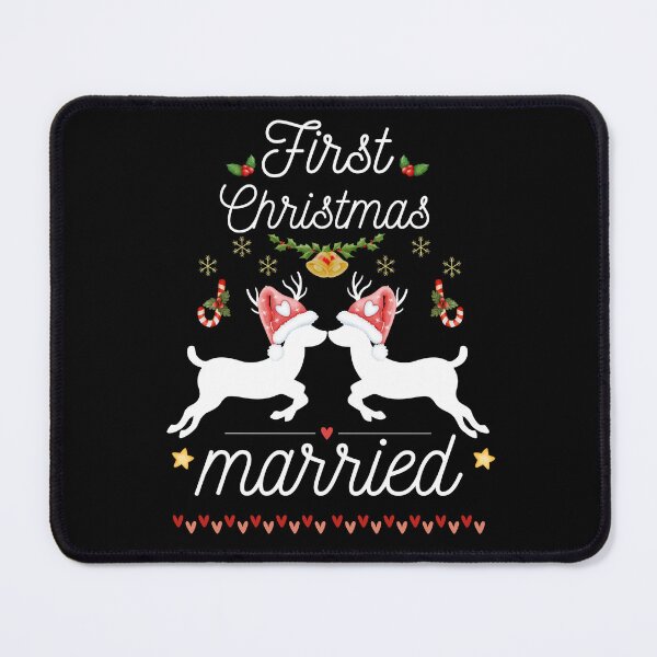 Item preview, First Christmas Married, Cute Gift for Wife or Husband designed and sold by MomLifeDesign.