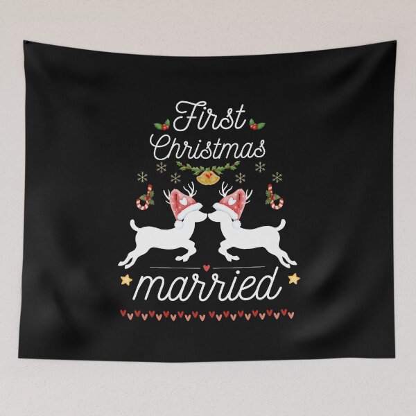 Item preview, First Christmas Married, Cute Gift for Wife or Husband designed and sold by MomLifeDesign.